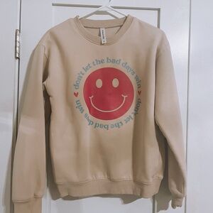 Tickled Teal Beige Sweatshirt